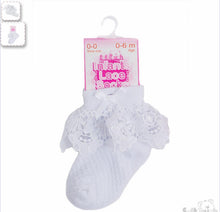 Load image into Gallery viewer, Glitter Lace Infant Ankle Sock

