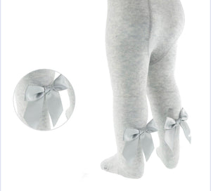 Grey Back Bow Tights