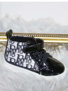 Black Patent Infant Girls Trainers Shoe