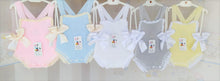 Load image into Gallery viewer, Baby Girls Grey Spanish Knitted Romper with Bows
