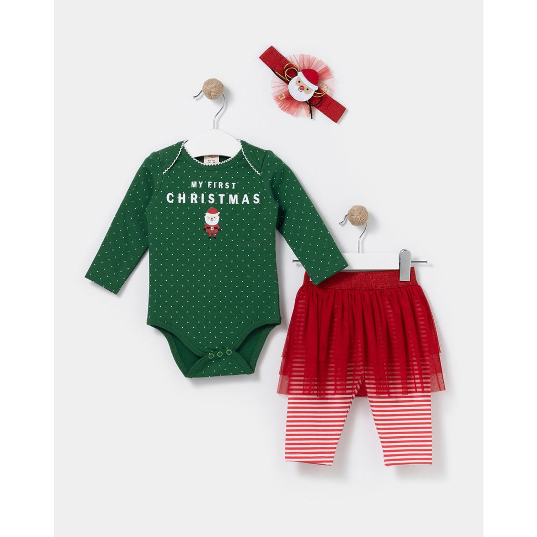 My First Christmas Baby Girls Tutu Set with Headband