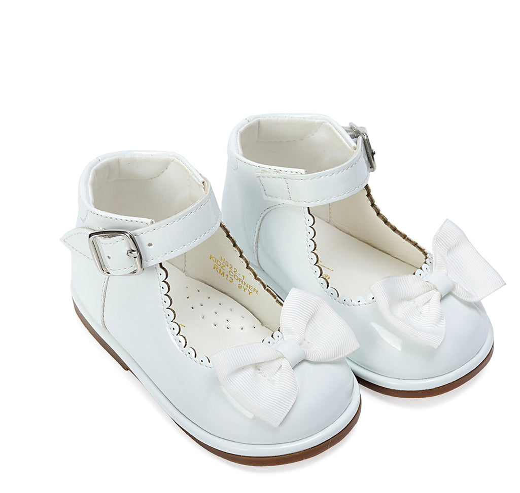 Baby White Patent Bow Shoes 3-10 (Infant Sizes)
