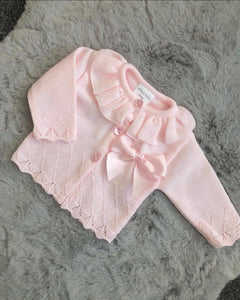 Frilly Bow Knitted Cardigan