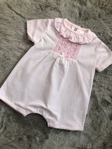 Frilly Collar Smocked Romper