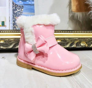 Girls Pink Diamonte Boots (UK 3-7)