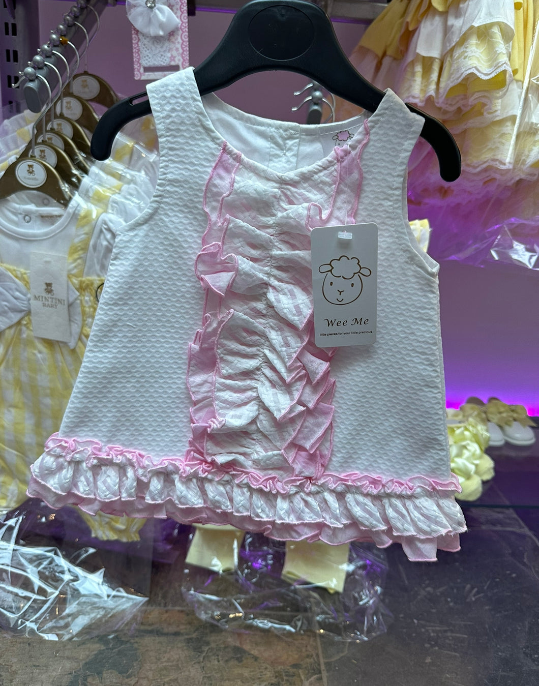 Pink & White Waffle Dress