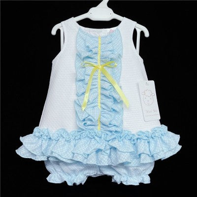 Blue & White Waffle Dress