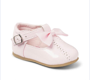 Paula Pink Bow Hard Sole Shoe