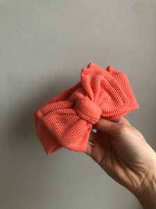 Double Bow Waffle Headband - 0-18m