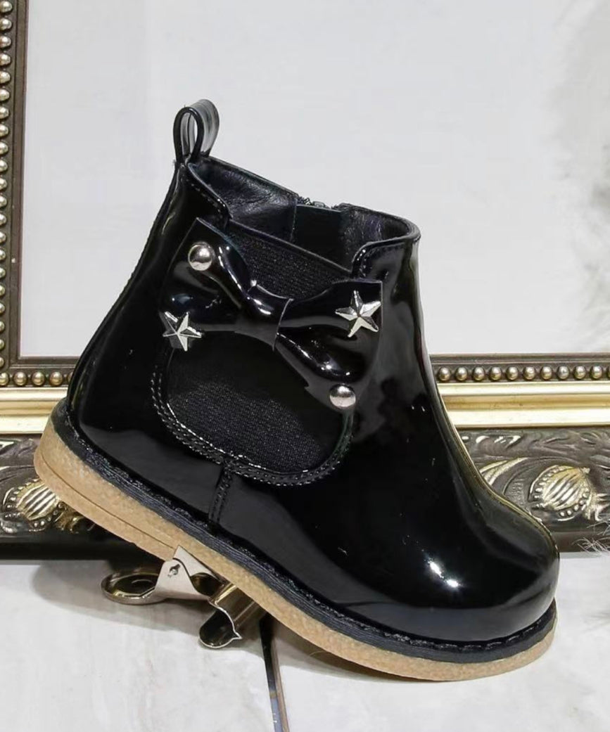 Girls Black Star Ankle Boots (UK 3-7)