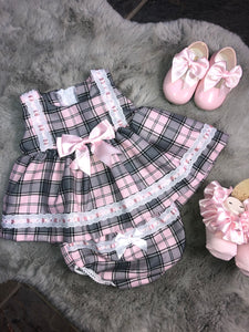 Pink Tartan Dress with Bloomers