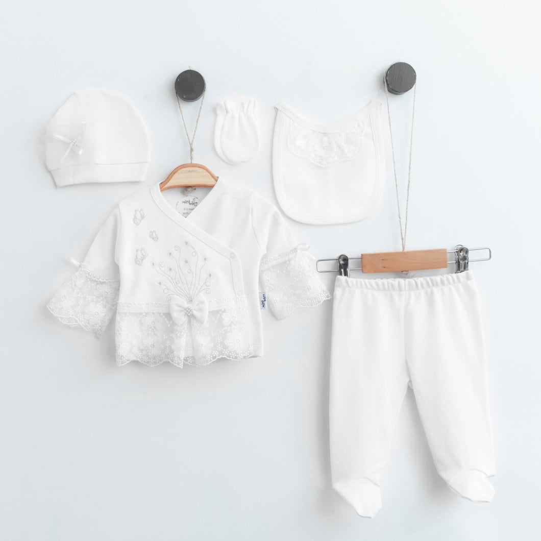 Baby Girls Frilly Sleepsuit 5 Piece Set