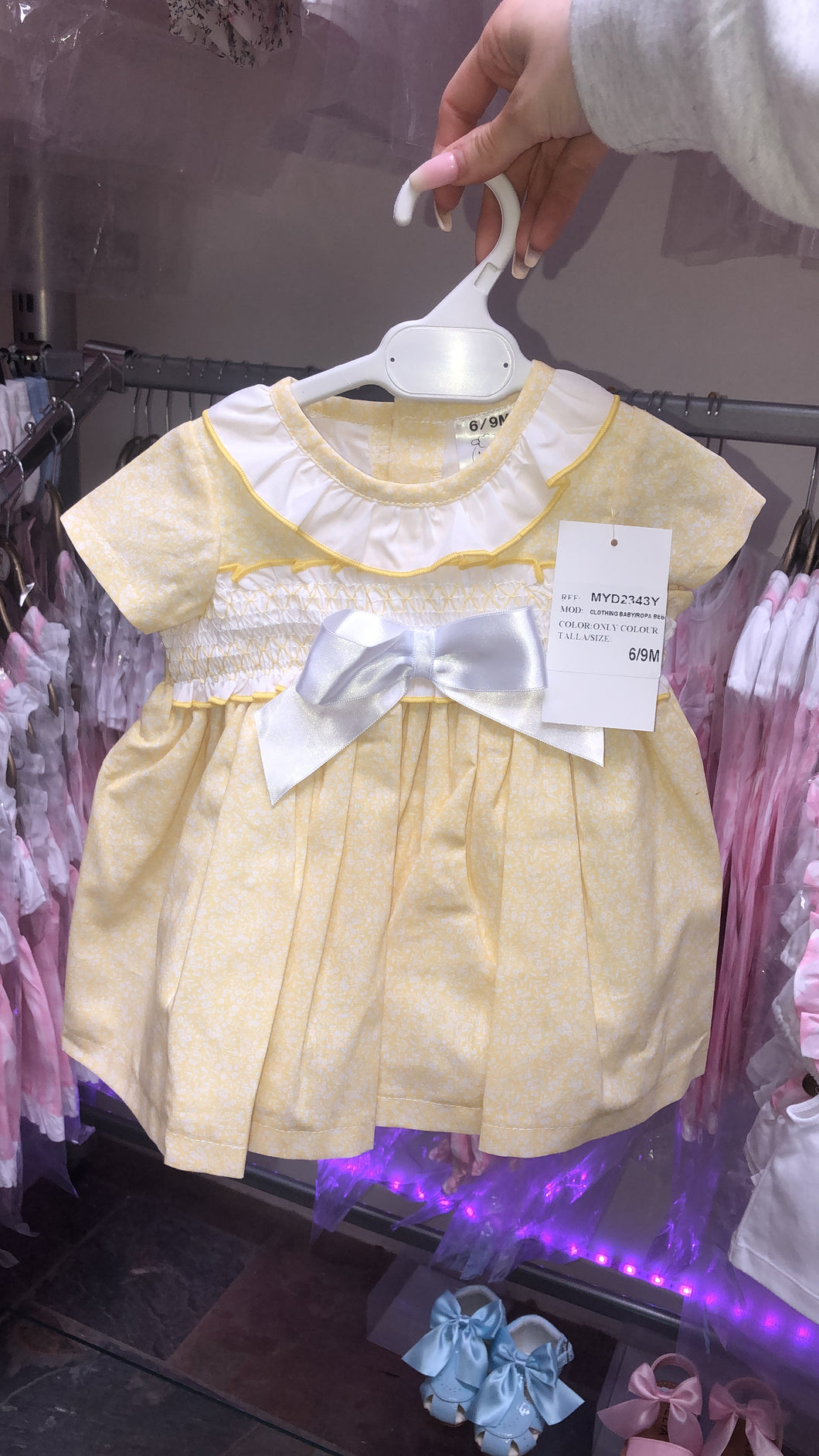 Yellow Girl Floral Puff Ball Dress with Bloomers