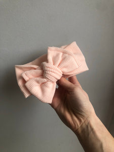 Double Bow Waffle Headband - 0-18m
