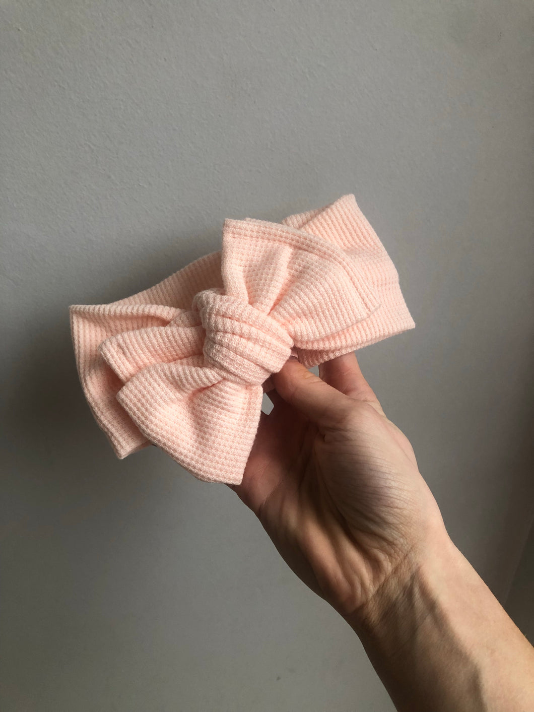 Double Bow Waffle Headband - 0-18m
