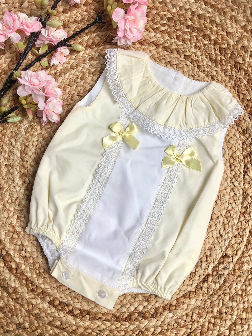 Lemon Frilly Baby Girl Romper