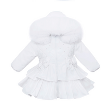 Load image into Gallery viewer, WeeMe Pure White Short Frilly Waterproof Jacket
