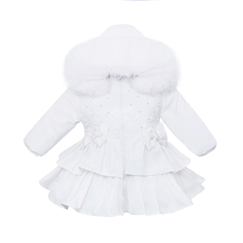 WeeMe Pure White Short Frilly Waterproof Jacket