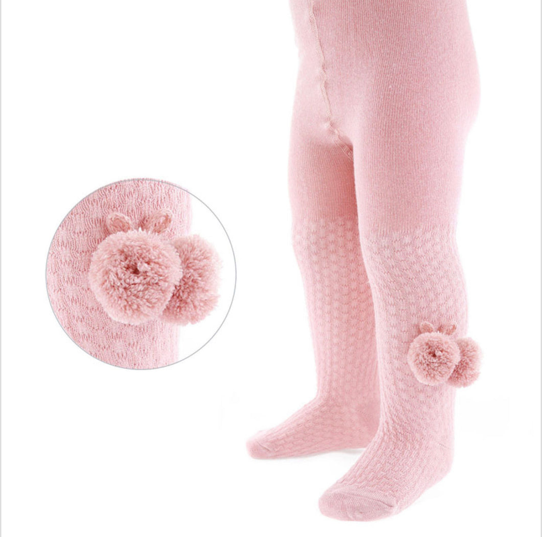 Rose Pom Tights