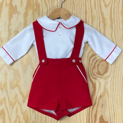 Red Strap Shorts with Shirt