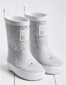 Grass & Air Little Kids Grey Colour Revealing Wellies