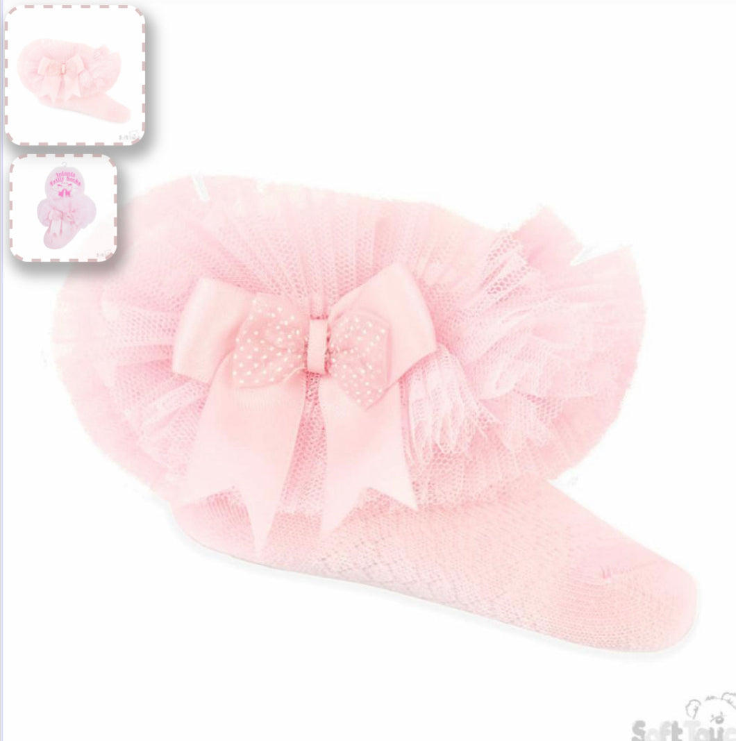 Baby Pink Organza Ankle Socks