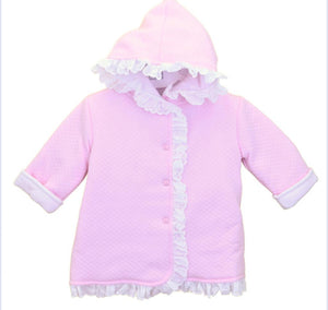 Pex Frilly Quilted Coat in Pink (0-18m)