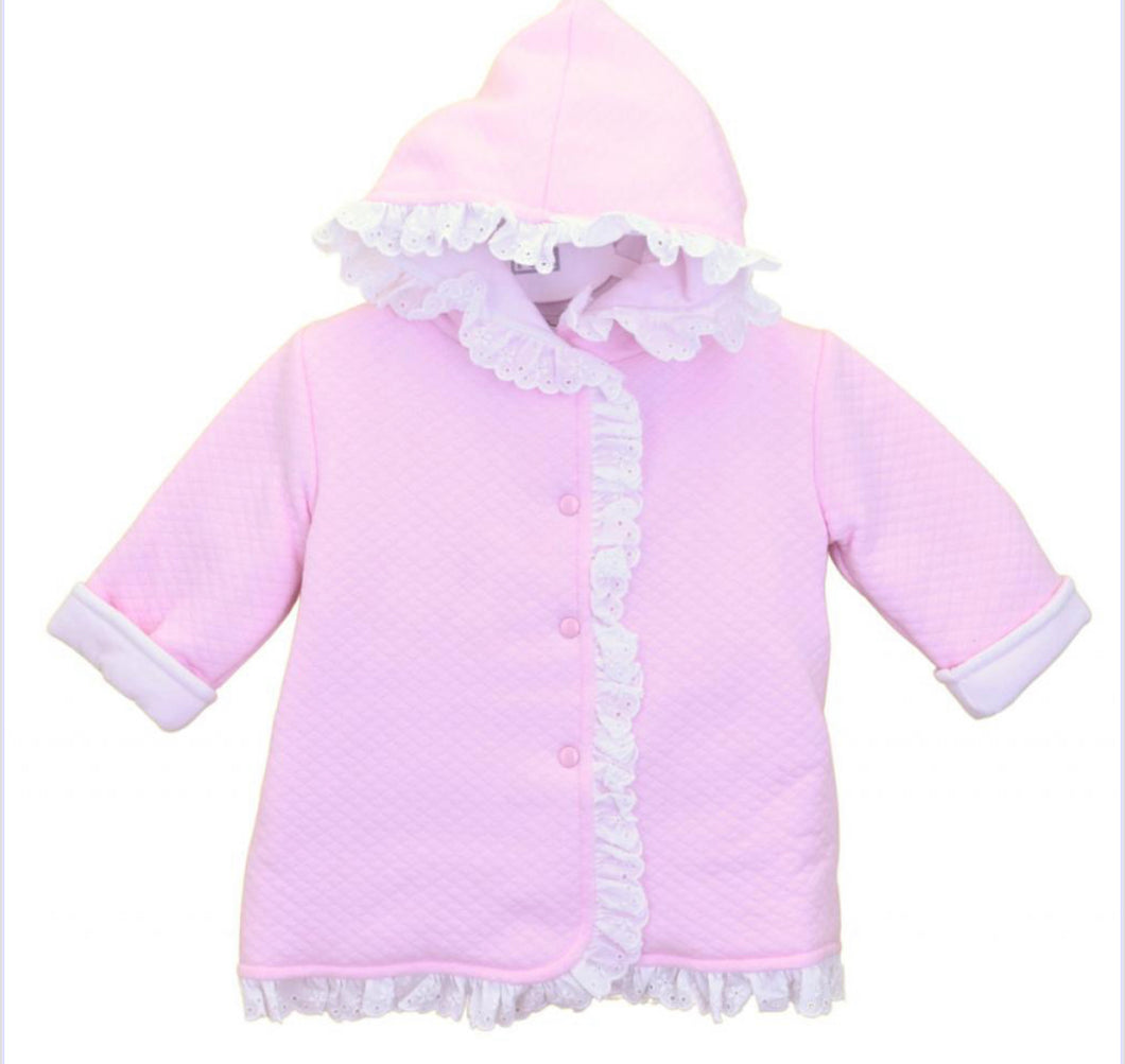 Pex Frilly Quilted Coat in Pink (0-18m)