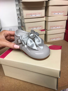 Grey Hard Sole Diamonte Shoe