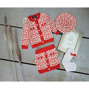 Baby Girls Red Tweed 4pc Set