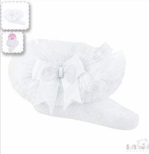 White Organza Ankle Socks