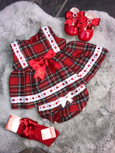 Load image into Gallery viewer, Red Tartan Dress with Bloomers
