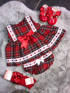 Red Tartan Dress with Bloomers