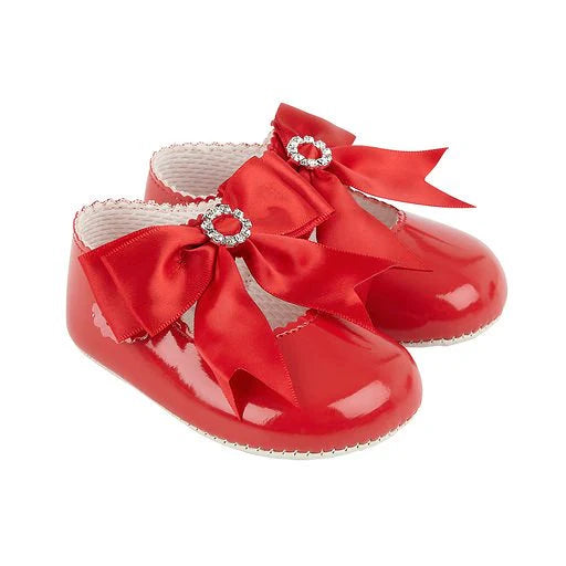 Baby Girls Red Diamonte Baypods Soft Sole