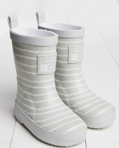 Grass & Air Little Kids Grey Stripe Wellies