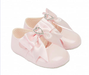 Baby Girls Heart Diamonte Baypods Soft Sole