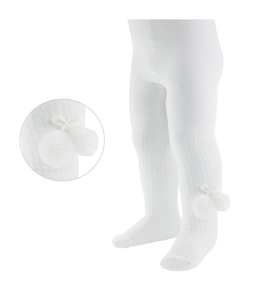 Double Pom Checked Tights